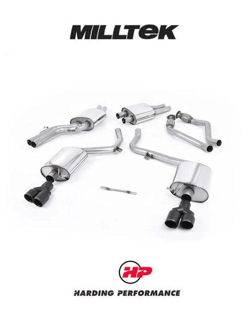 MILLTEK Cat Back Audi S5 3.0 TFSI Quattro S Tronic B8 Version Quad - EC-approved - Quad - Cerakote Black