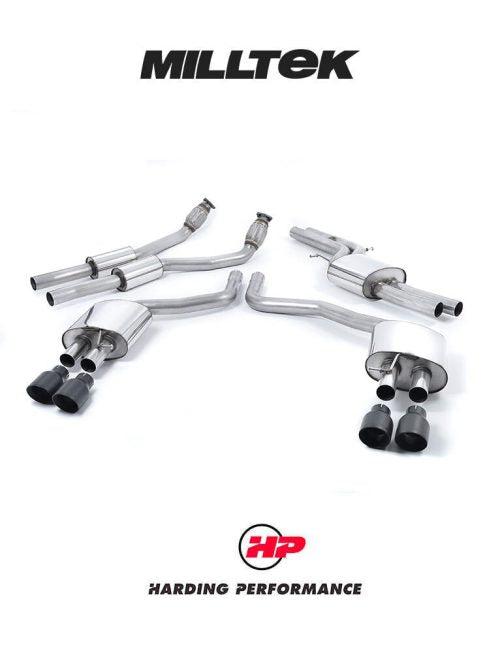 MILLTEK Cat-back – Audi S6 4.0 TFSI C7 - Resonated - Standard - Cerakote Black
