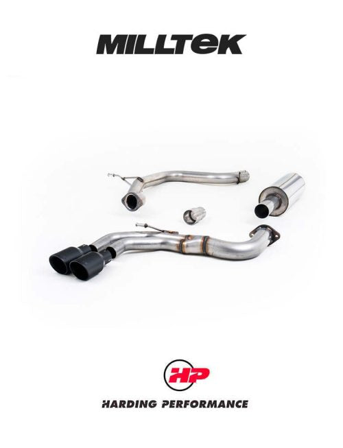 MILLTEK Cat-back – Audi A3 Sportback 2.0 TDI MQB 2WD - EC Approved - Cerakote Black Tips