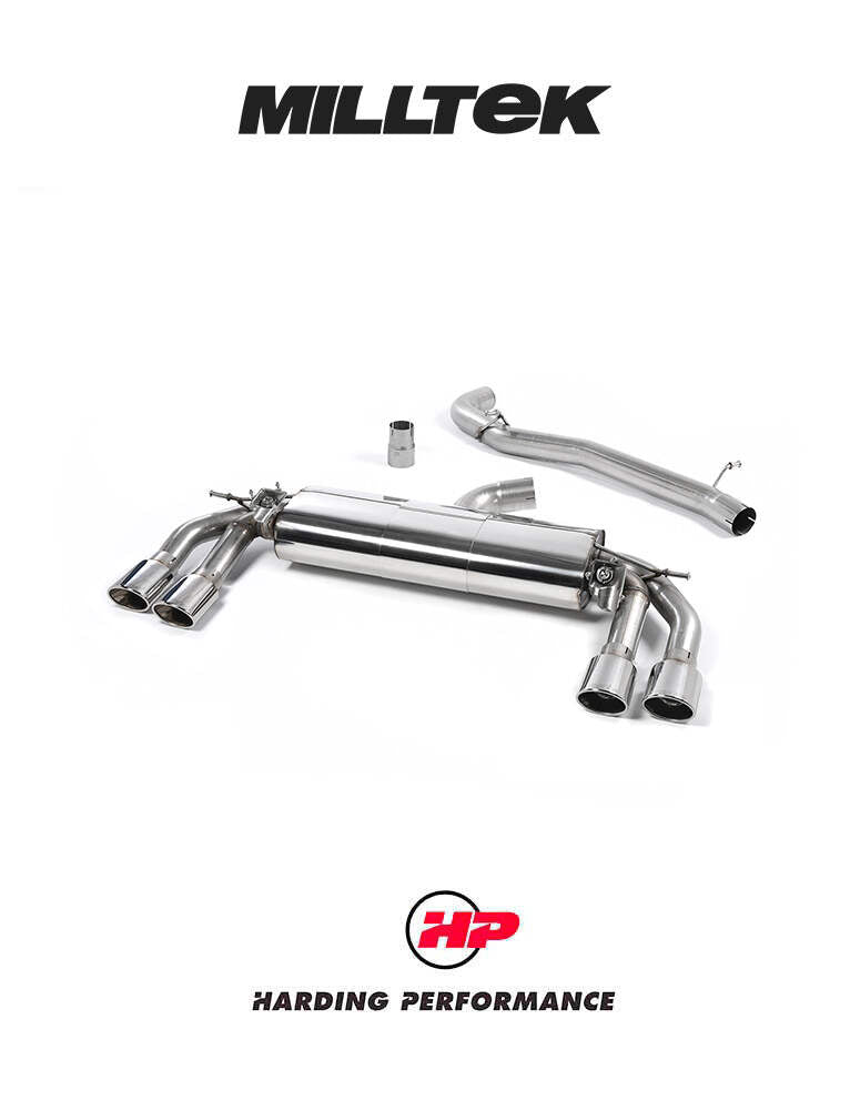 MILLTEK Audi TTS Mk3 Cat back - Non-resonated - Polished Oval Tips