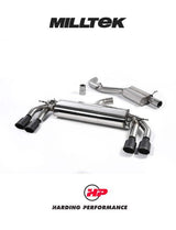 MILLTEK Audi TTS Mk3 Cat back - Resonated - Cerakote Black Oval Tips