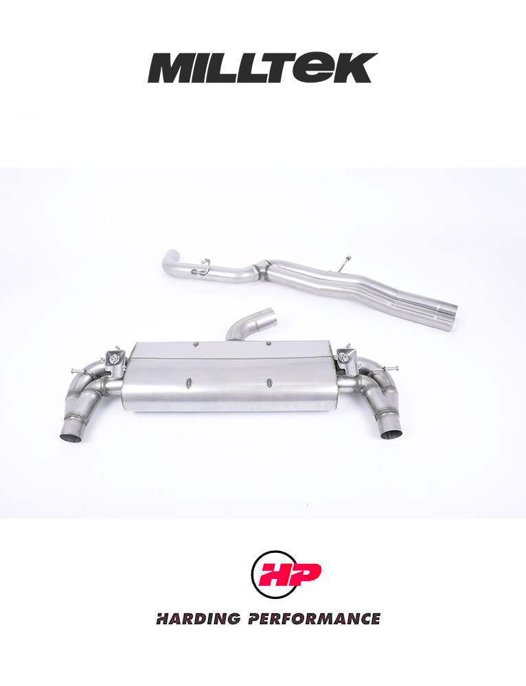 MILLTEK 76mm Cat Back RS3 Sportback (8V MQB – Pre-Facelift Only) - Resonated (EC Approved) - Cerakote Black Trims