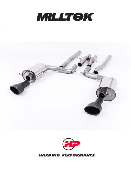 MILLTEK Cat-back – Audi RS6 C6 - Non-resonated - Ceramic-coated Black Satin Dual-Oval