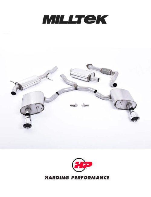 MILLTEK Cat-back – Audi A4 2.0 TFSI B9 Quattro Saloon & Avant - Resonated - Polished