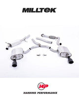 MILLTEK Cat-back – Audi A4 2.0 TFSI B9 Quattro Saloon & Avant - Part-resonated / Road+ - Cerakote Black