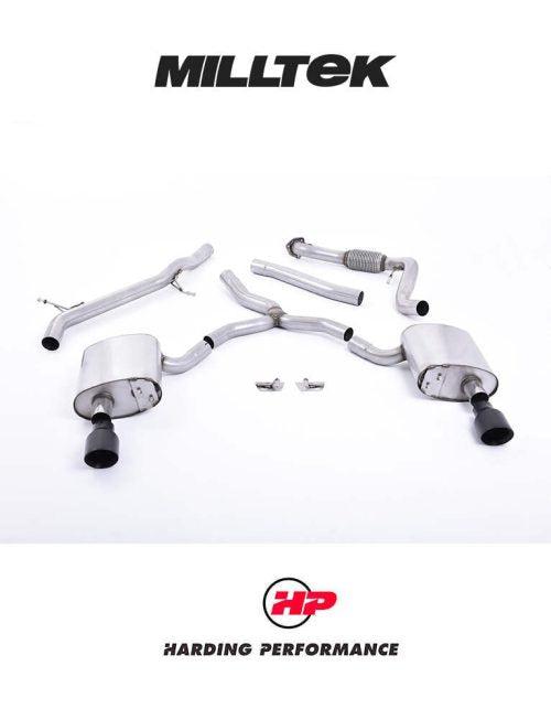 MILLTEK Cat-back – Audi A4 2.0 TFSI B9 Quattro Saloon & Avant - Non-resonated - Cerakote Black