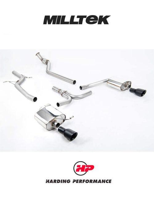 MILLTEK Cat-back – Audi A4 B8 2.0 TFSI Manual - Non-resonated - Dual Outlet - Cerakote Black