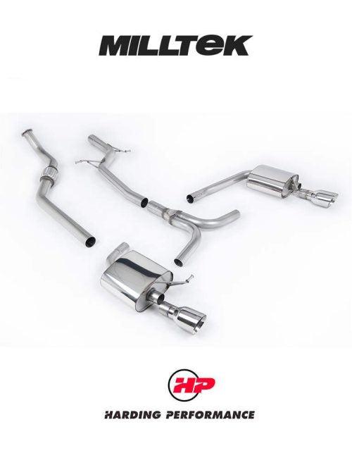 MILLTEK Cat-back – Audi A4 B8 2.0 TFSI Tiptronic - Non-resonated - Dual Outlet - Polished