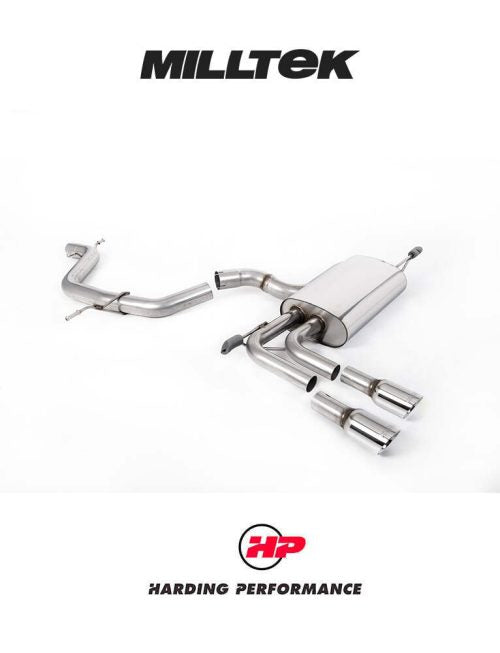 MILLTEK Cat-back – Audi A3 2.0T FSi 2WD (5 door Sportback) - Non-Resonated - No