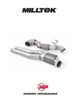 MILLTEK Large Bore Downpipe Suit Non-OPF – Audi RS3 8V.2, TTRS - High Flow 200 CPI Cat - 3"/76Mm