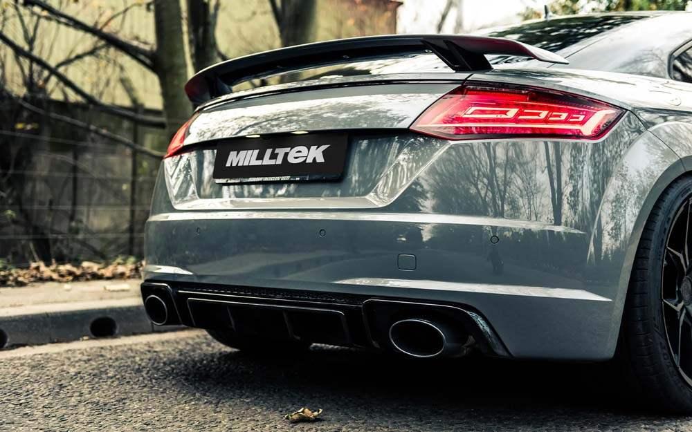 MILLTEK Cat-back – Audi TTRS Mk3, Oval Trims - Non-resonated - Cerakote Black