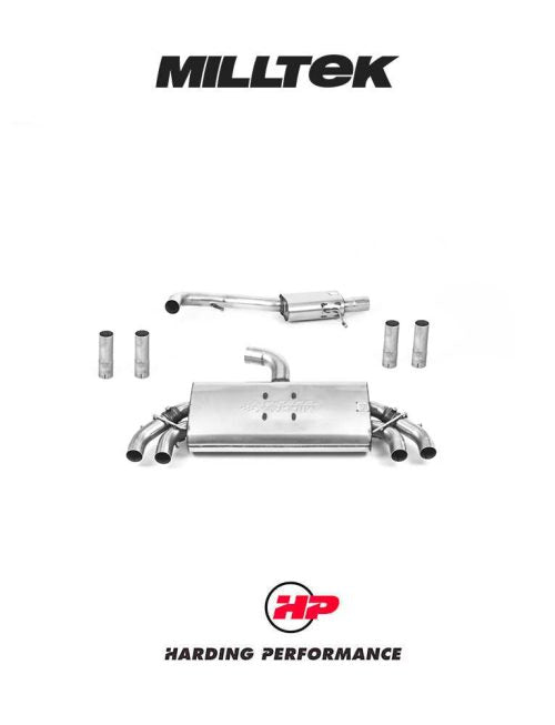 MILLTEK Cat-back – Audi S3 8V/8V.2 Saloon & Cabriolet - Semi-Resonated - Valved - Quad Oval Polished Tips