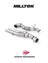MILLTEK Large Bore Downpipe Suit OPF – Audi RS3 8V/8Y, RSQ3, TTRS - Decat - 100mm Turbo Elbow to Twin 70mm