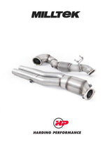 MILLTEK Large Bore Downpipe Suit OPF – Audi RS3 8V/8Y, RSQ3, TTRS - High Flow 200 CPI Cat - 3"/76Mm