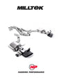 MILLTEK Front Pipe-back (Twin 80mm) RS6/RS7 C8 4.0 V8 bi-Turbo - Cerakote Black Oval Trims