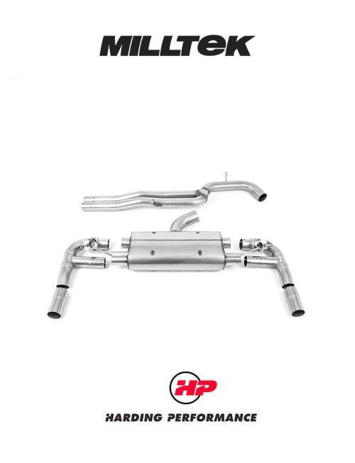 MILLTEK 80mm Cat Back RS3 Sedan (8V MQB – Facelift Only) - Non-Resonated - Titanium Trims