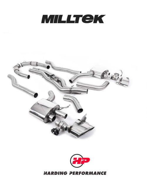 MILLTEK Cat Back System (Twin 80mm) Audi RS6/RS7 C8 4.0 V8 bi-Turbo in Performance Edition - Non-Resonated - Polished Oval Trims - Does not requires cutting of the OE system