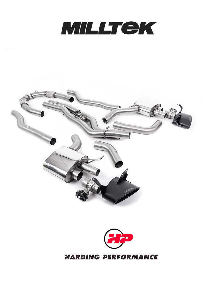 MILLTEK Cat Back System (Twin 80mm) Audi RS6/RS7 C8 4.0 V8 bi-Turbo in Performance Edition - Resonated - Polished Oval Trims - Does not requires cutting of the OE system