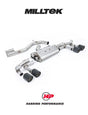 MILLTEK 80mm Particulate Filter-back Audi S3 8Y Sportback - Non-resonated (louder) - Carbon 115 Jet Trims