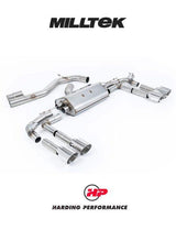 MILLTEK 80mm Particulate Filter-back Audi S3 8Y Sedan - Non-resonated (louder) - Polished 115 GT Trims