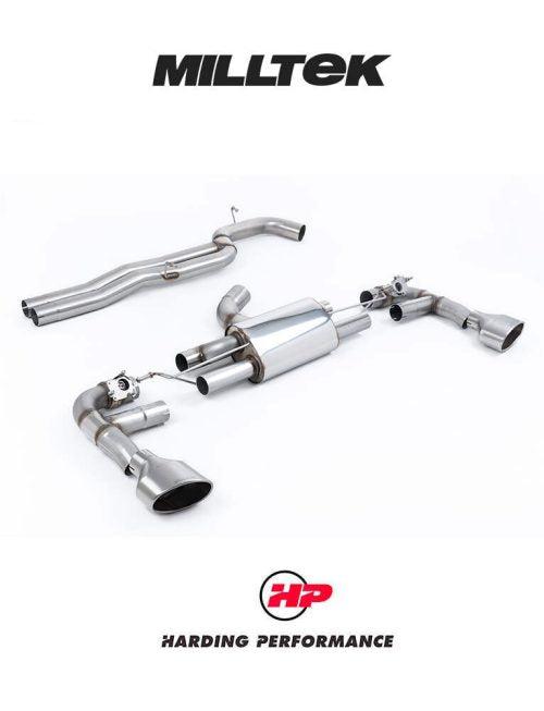 MILLTEK 80mm Cat Back RS3 Sportback (8V MQB – Facelift Only) - Race Non-Resonated (Loudest) - Titanium Trims