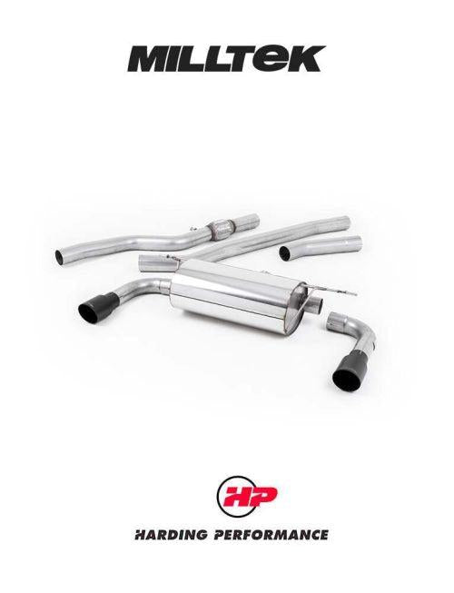 MILLTEK Cat-back – BMW F32 428i Automatic, 435i-style Outlet - Non-resonated - Cerakote Black