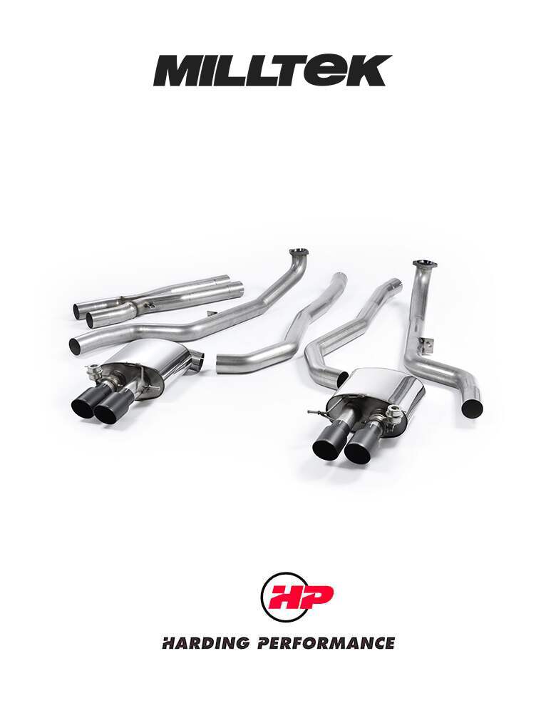 MILLTEK Cat-back – BMW 5 Series M5 Saloon F10 – Cerakote Black Tips [SSXBM1017]