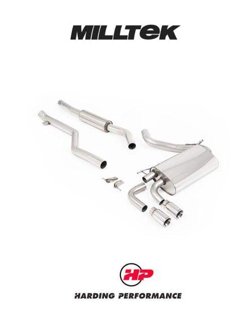 MILLTEK Cat-back – BMW F30 320i M Sport Twin-outlet - Resonated - Polished