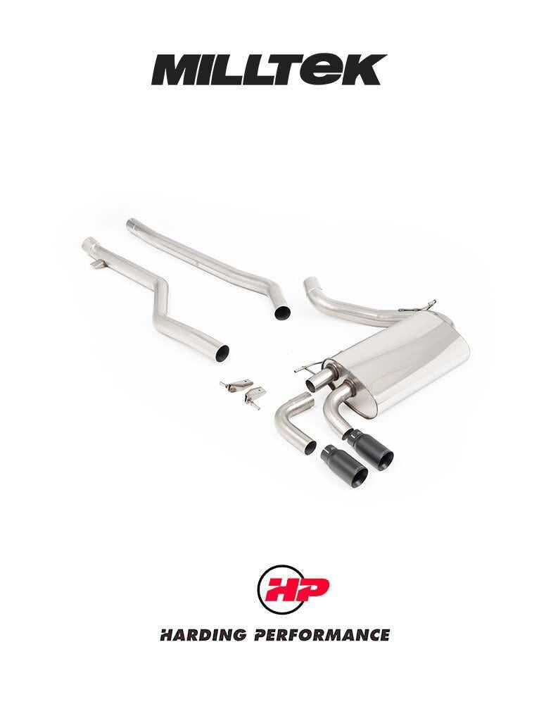 MILLTEK Cat-back – BMW F30 320i M Sport Twin-outlet - Non-resonated - Polished