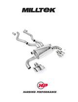 MILLTEK Axle Back M340i/M440i inc XDrive Sedan/Coupe G20/G22 - Quad Black GT-100 Black Trims
