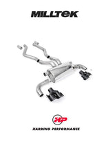 MILLTEK Axle Back M340i/M440i inc XDrive Sedan/Coupe G20/G22 - Quad Black GT-100 Black Trims