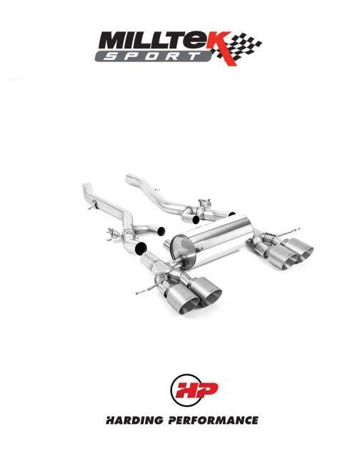 MILLTEK Exhaust System BMW 3/4 Series G80/G81/G82 M3/M4 & M3/M4 Competition S58 3.0 Turbo - Axle Back - GT-115 Brushed Titanium Trims