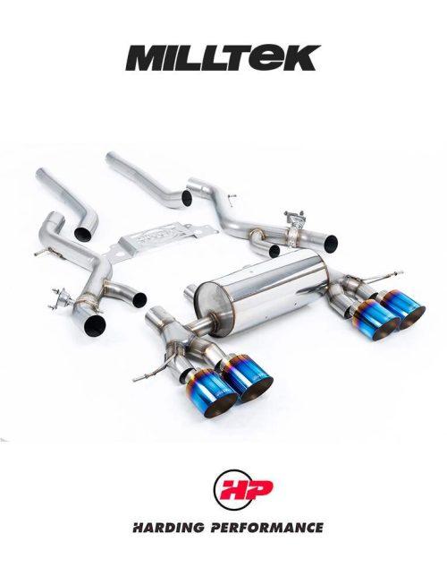 MILLTEK Secondary Cat Back System BMW M2 G87 - GT-115 Burnt/Blue Titanium Trims