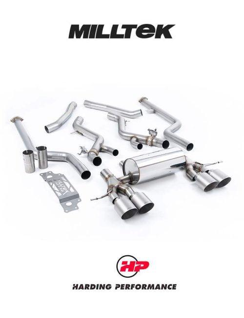 MILLTEK BMW M2 G87 Cat Back Exhaust - Non-Resonated - GT-115 Brushed Titanium Trims