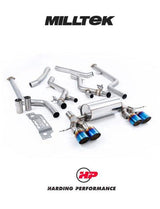 MILLTEK BMW M2 G87 Cat Back Exhaust - Non-Resonated - GT-115 Burnt/Blue Titanium Trims