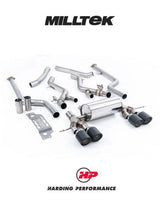 MILLTEK BMW M2 G87 Cat Back Exhaust - Non-Resonated - JET-115 Carbon Trims