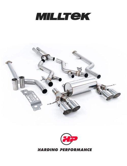 MILLTEK BMW M2 G87 Cat Back Exhaust - Resonated - GT-115 Polished Trims