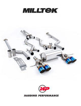 MILLTEK BMW M2 G87 Cat Back Exhaust - Resonated - GT-115 Burnt/Blue Titanium Trims