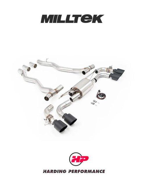 MILLTEK Axle Back BMW M5 4.4L Twin Turbo Hybrid G90 & G99 - GT-115 Cerakote Black Tips
