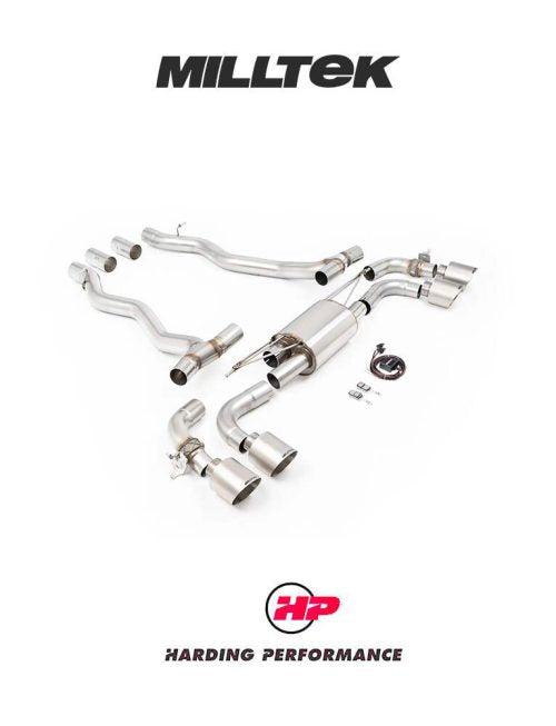 MILLTEK Axle Back BMW M5 4.4L Twin Turbo Hybrid G90 & G99 - GT-115 Brushed Titanium Tips