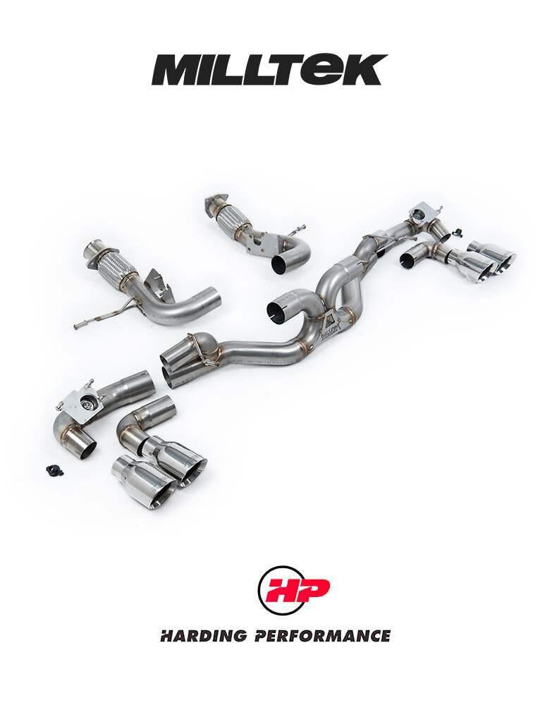 MILLTEK Cat-back System Corvette Stingray (C8) 6.2L V8 - GT-100 Cerakote Black Tips