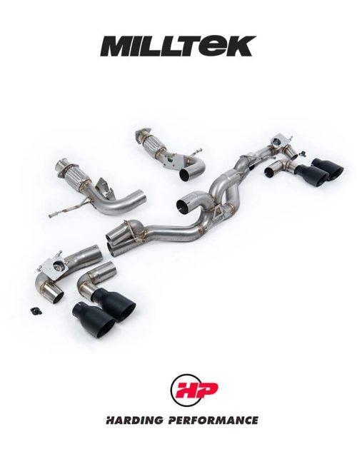 MILLTEK Cat-back System Corvette Stingray (C8) 6.2L V8 - GT-100 Cerakote Black Tips