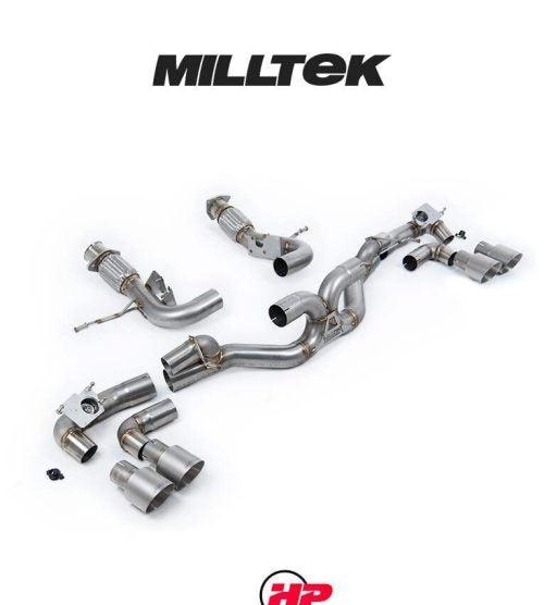 MILLTEK Cat-back System Corvette Stingray (C8) 6.2L V8 - GT-100 Brushed Titanium Tips