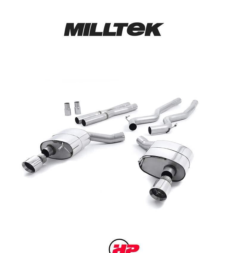 MILLTEK Cat-back – Ford Mustang V8 GT - Resonated - Quad GT-90 / Roush Rear Valance - Titanium