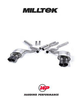 MILLTEK Cat-back – Ford Mustang V8 GT - Non-resonated - Quad GT-90 / Roush Rear Valance - Black