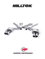 MILLTEK Cat-back – Ford Mustang V8 GT - Non-resonated - Quad GT-90 / Roush Rear Valance - Polished