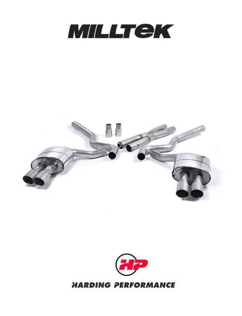 MILLTEK Cat-back – Ford Mustang V8 GT - Non-resonated - Quad GT-90 / Roush Rear Valance - Titanium
