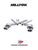MILLTEK Cat-back – Ford Mustang V8 GT - Non-resonated - Quad GT-90 / Roush Rear Valance - Titanium