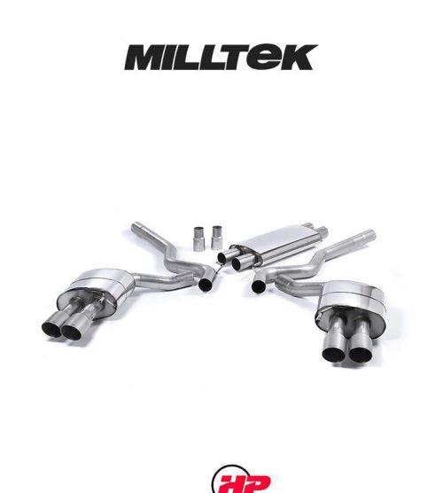 MILLTEK Cat-back – Ford Mustang V8 GT - Resonated - Quad GT-90 / Roush Rear Valance - Titanium