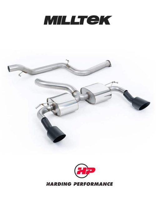 MILLTEK Cat-back – Ford Focus Mk2 RS - Non-resonated - GT-100 - Cerakote Black